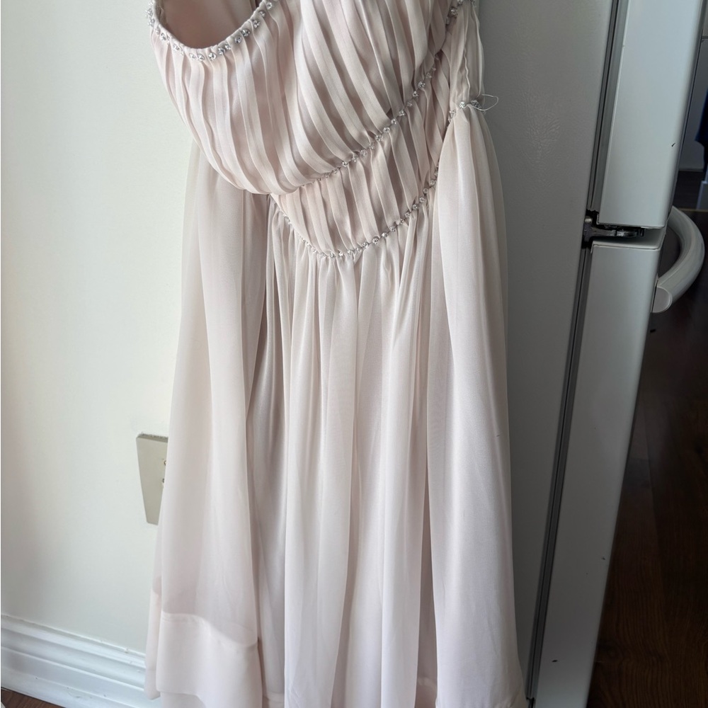 H&M Pleated Midi Dress in Light Pink
